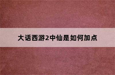 大话西游2中仙是如何加点