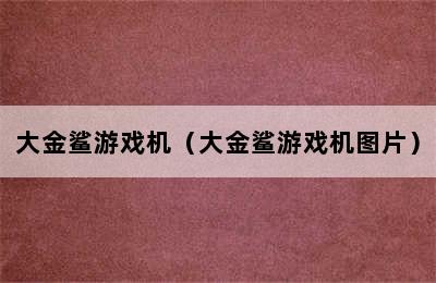 大金鲨游戏机（大金鲨游戏机图片）