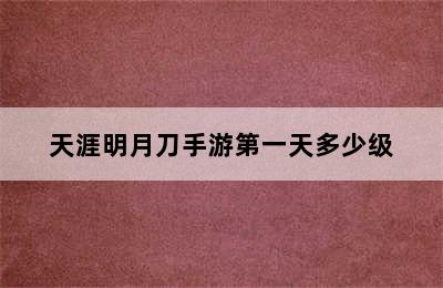 天涯明月刀手游第一天多少级