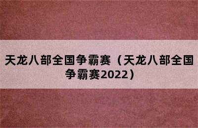 天龙八部全国争霸赛（天龙八部全国争霸赛2022）