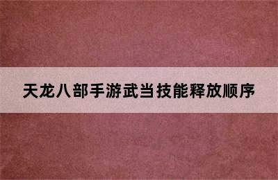 天龙八部手游武当技能释放顺序