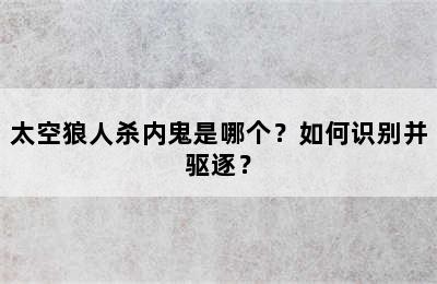 太空狼人杀内鬼是哪个？如何识别并驱逐？