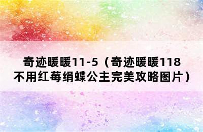 奇迹暖暖11-5（奇迹暖暖118不用红莓绢蝶公主完美攻略图片）