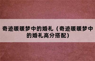 奇迹暖暖梦中的婚礼（奇迹暖暖梦中的婚礼高分搭配）