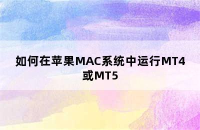 如何在苹果MAC系统中运行MT4或MT5