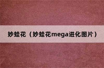 妙蛙花（妙蛙花mega进化图片）