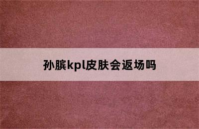 孙膑kpl皮肤会返场吗