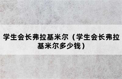 学生会长弗拉基米尔（学生会长弗拉基米尔多少钱）