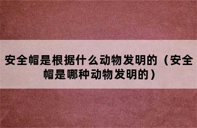 安全帽是根据什么动物发明的（安全帽是哪种动物发明的）