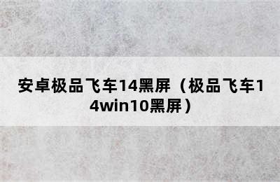 安卓极品飞车14黑屏（极品飞车14win10黑屏）