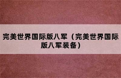 完美世界国际版八军（完美世界国际版八军装备）