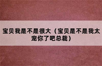 宝贝我是不是很大（宝贝是不是我太宠你了吧总裁）