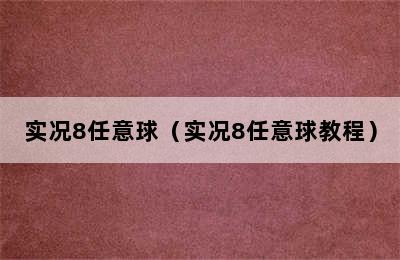 实况8任意球（实况8任意球教程）