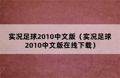 实况足球2010中文版（实况足球2010中文版在线下载）