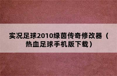 实况足球2010绿茵传奇修改器（热血足球手机版下载）