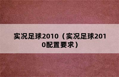 实况足球2010（实况足球2010配置要求）