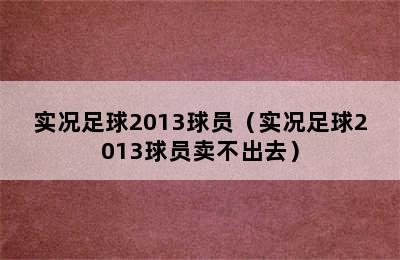 实况足球2013球员（实况足球2013球员卖不出去）