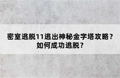 密室逃脱11逃出神秘金字塔攻略？如何成功逃脱？