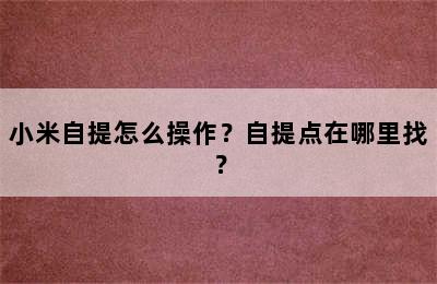 小米自提怎么操作？自提点在哪里找？