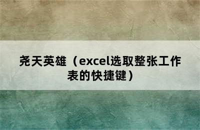 尧天英雄（excel选取整张工作表的快捷键）