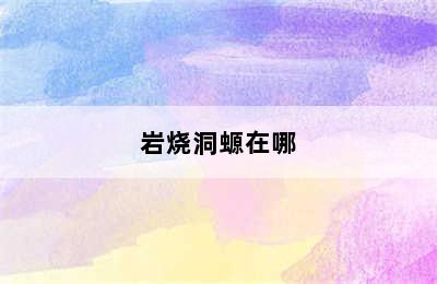 岩烧洞螈在哪