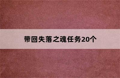 带回失落之魂任务20个