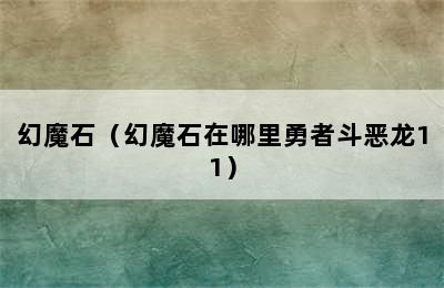 幻魔石（幻魔石在哪里勇者斗恶龙11）