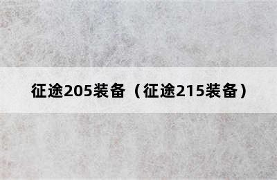 征途205装备（征途215装备）