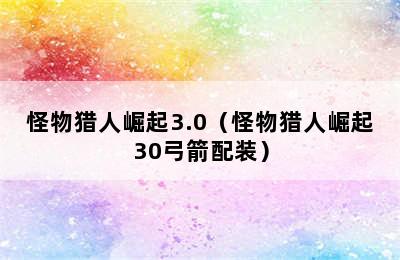 怪物猎人崛起3.0（怪物猎人崛起30弓箭配装）