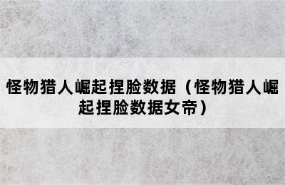怪物猎人崛起捏脸数据（怪物猎人崛起捏脸数据女帝）