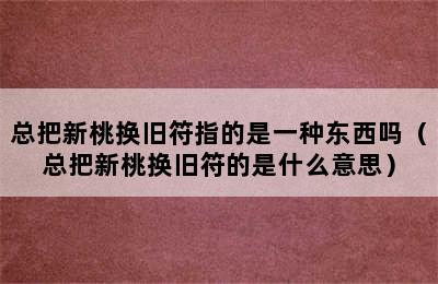 总把新桃换旧符指的是一种东西吗（总把新桃换旧符的是什么意思）