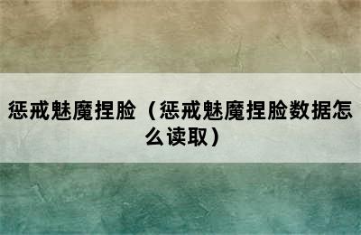 惩戒魅魔捏脸（惩戒魅魔捏脸数据怎么读取）