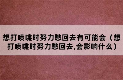 想打喷嚏时努力憋回去有可能会（想打喷嚏时努力憋回去,会影响什么）