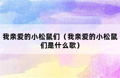 我亲爱的小松鼠们（我亲爱的小松鼠们是什么歌）