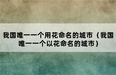 我国唯一一个用花命名的城市（我国唯一一个以花命名的城市）