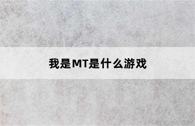 我是MT是什么游戏