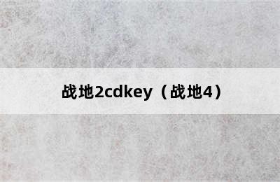 战地2cdkey（战地4）