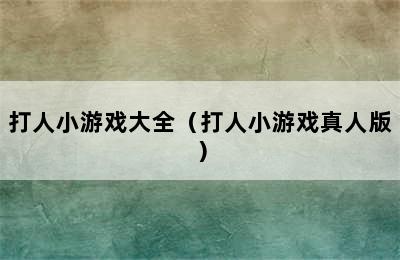 打人小游戏大全（打人小游戏真人版）