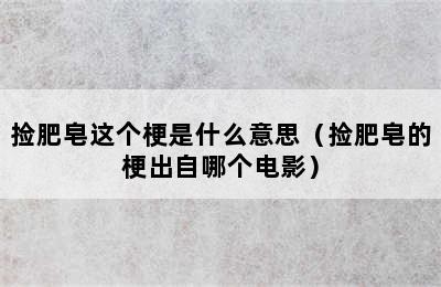 捡肥皂这个梗是什么意思（捡肥皂的梗出自哪个电影）