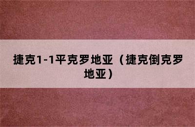 捷克1-1平克罗地亚（捷克倒克罗地亚）