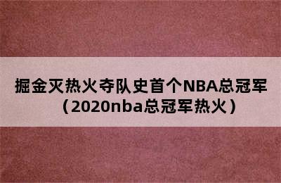 掘金灭热火夺队史首个NBA总冠军（2020nba总冠军热火）