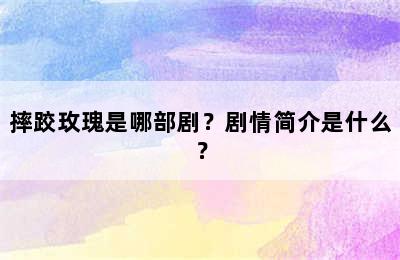 摔跤玫瑰是哪部剧？剧情简介是什么？