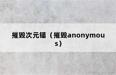 摧毁次元锚（摧毁anonymous）