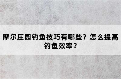 摩尔庄园钓鱼技巧有哪些？怎么提高钓鱼效率？