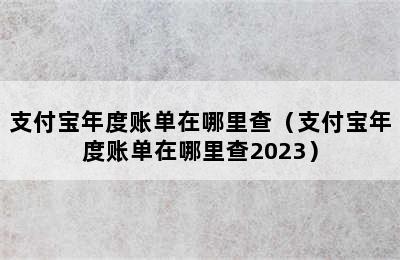 支付宝年度账单在哪里查（支付宝年度账单在哪里查2023）