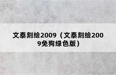 文泰刻绘2009（文泰刻绘2009免狗绿色版）