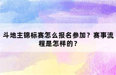 斗地主锦标赛怎么报名参加？赛事流程是怎样的？