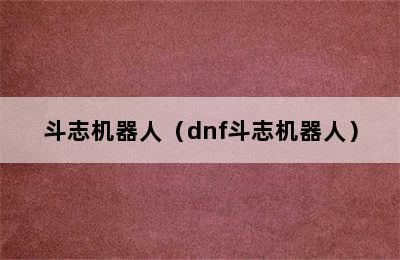 斗志机器人（dnf斗志机器人）