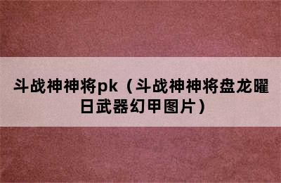 斗战神神将pk（斗战神神将盘龙曜日武器幻甲图片）