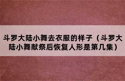 斗罗大陆小舞去衣服的样子（斗罗大陆小舞献祭后恢复人形是第几集）